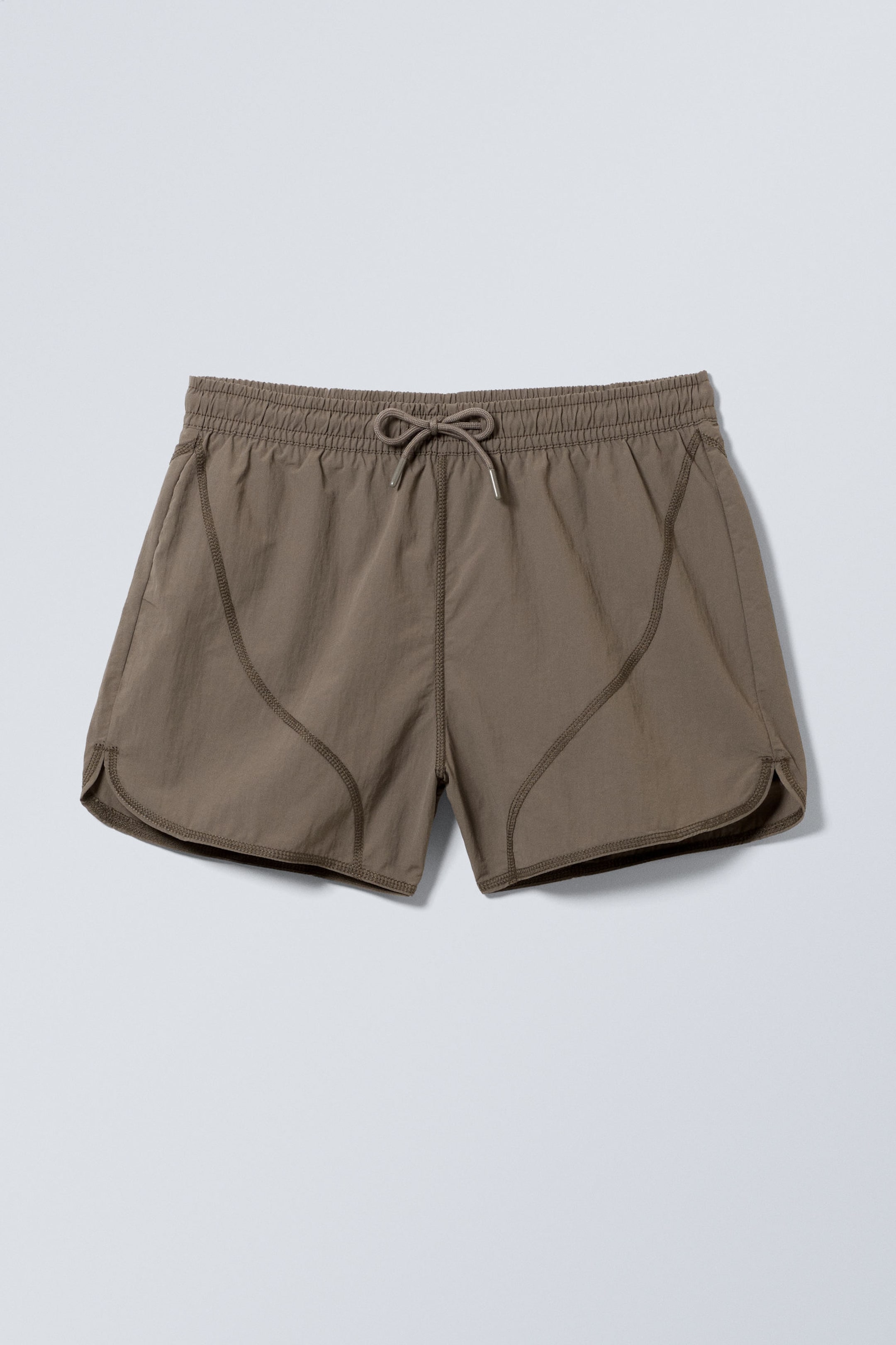 Donkertaupe - Halflange zwemshort met platte naden - 0