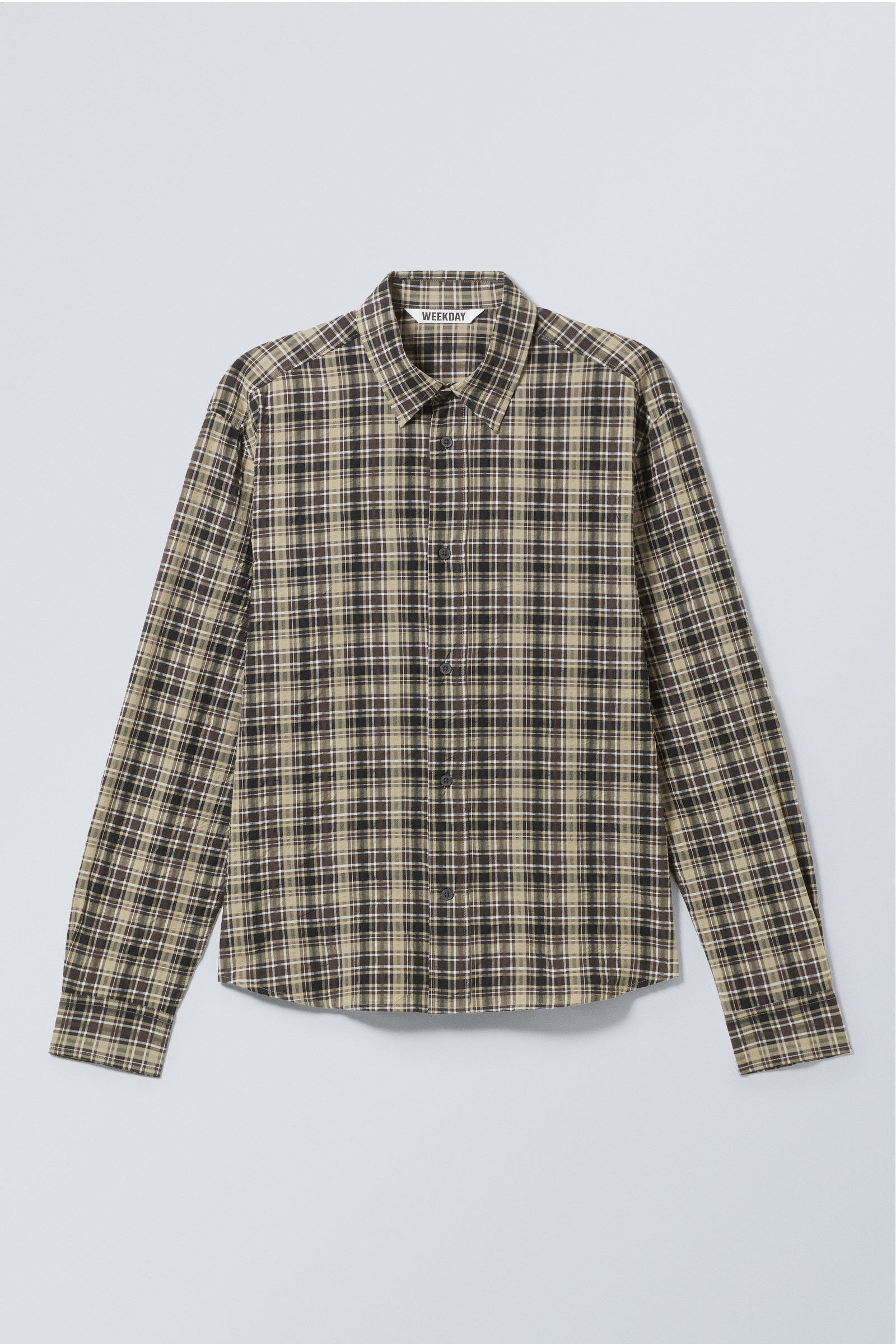 relaxed checked long-sleeved shirt - Checked Beige | Weekday EU relaxed checked long-sleeved shirt - Checked Beige | Weekday EU