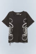 Washed Black - Distressed Printed T-shirt - 2