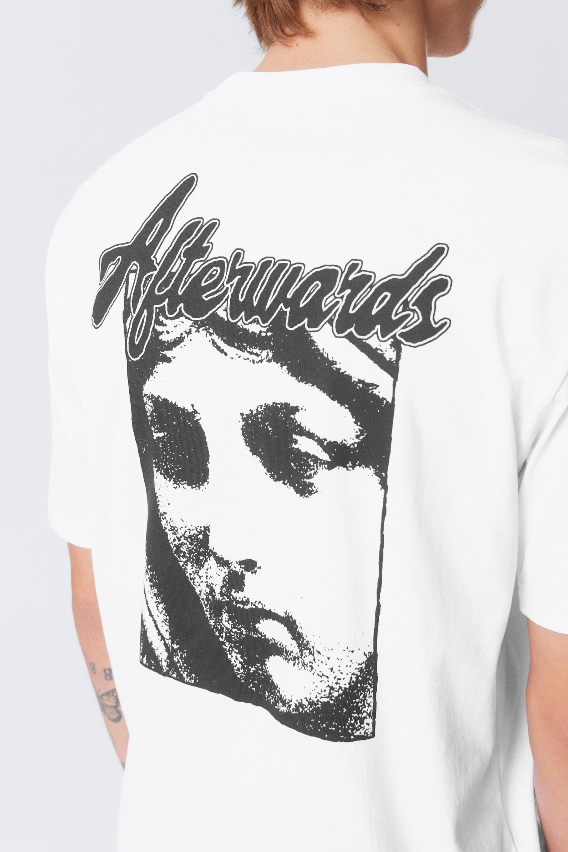 White - Afterwards - Relaxed Graphic Printed T-shirt - 2