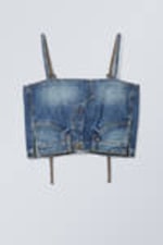 Blue Era - Bandeau Denim Strap Top - 0