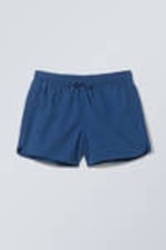 Blue - Structured Mid-Thigh Swim Shorts - 2