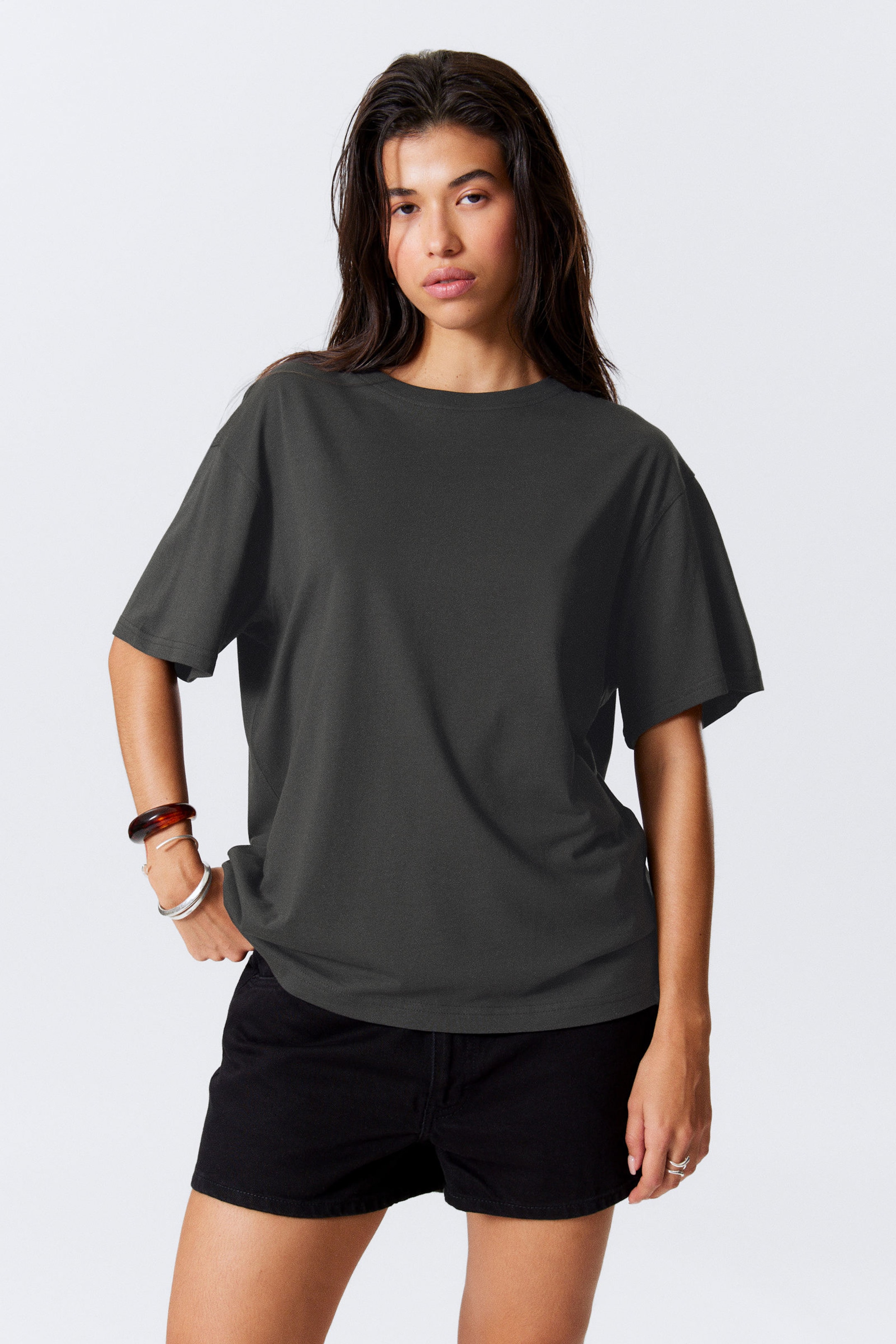 #3A3A3D - Soft Oversized Short-Sleeved T-shirt - 1