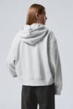 Grey Melange - Essence Boxy Zip Hoodie - 3