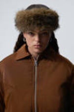 Brown - Faux Fur Hat - 0