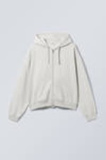 Light Dusty Grey - Boxy Midweight Zip Hoodie - 0