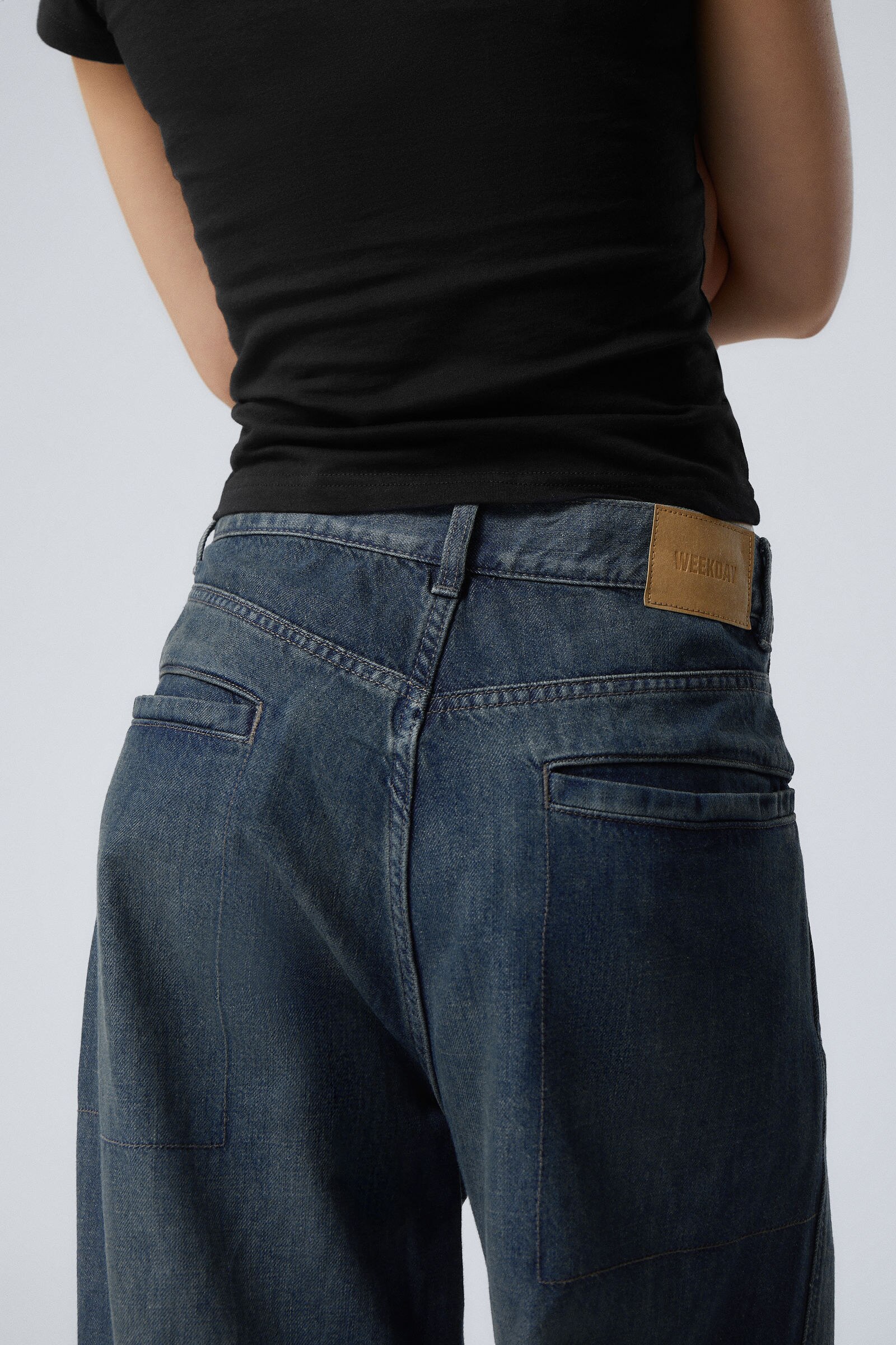 astro loose baggy shape jeans - Lake Blue - Medium Blue astro loose baggy shape jeans - Lake Blue - Medium Blue