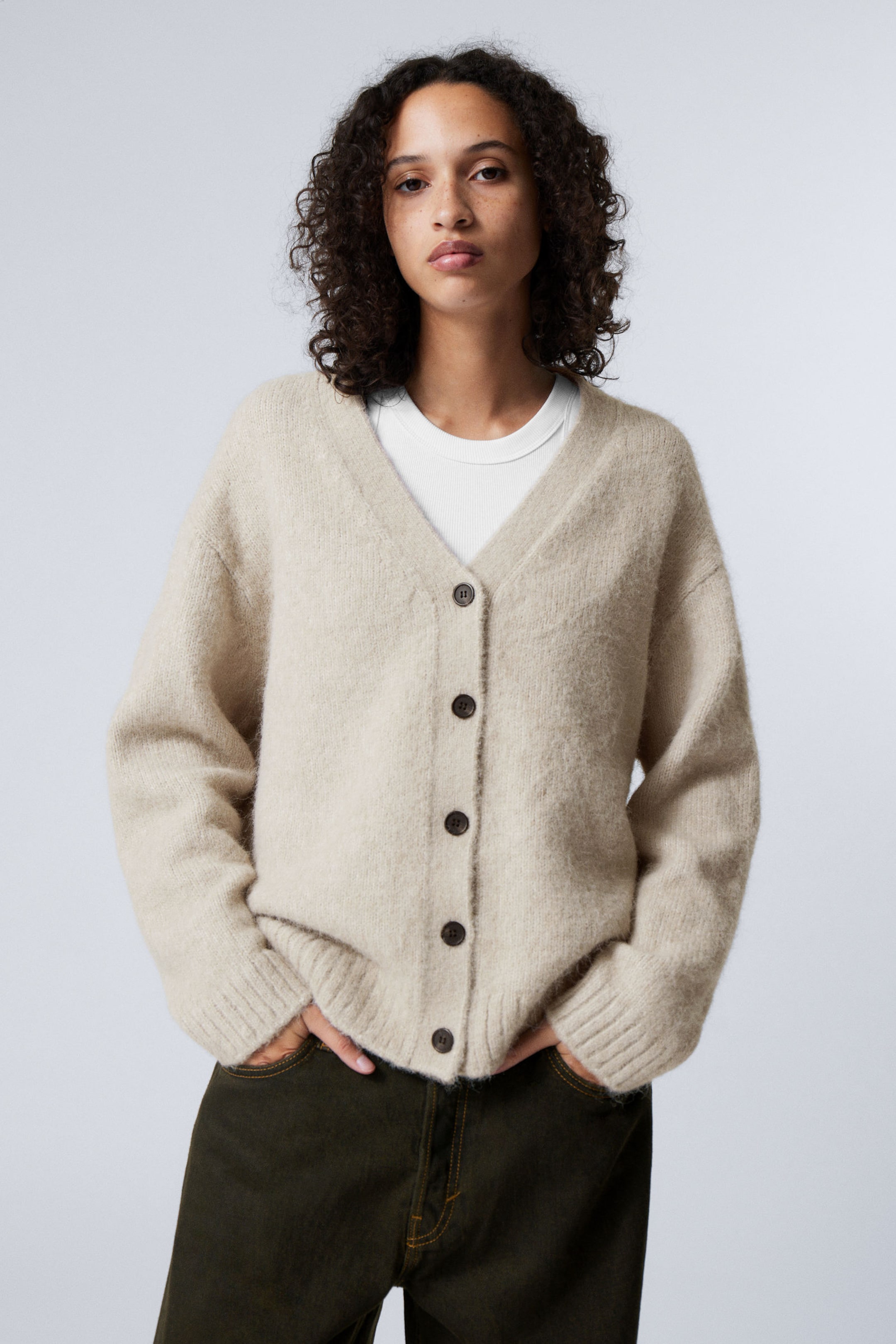 Knitted sand coloured linen hotsell cardigan,X L size.