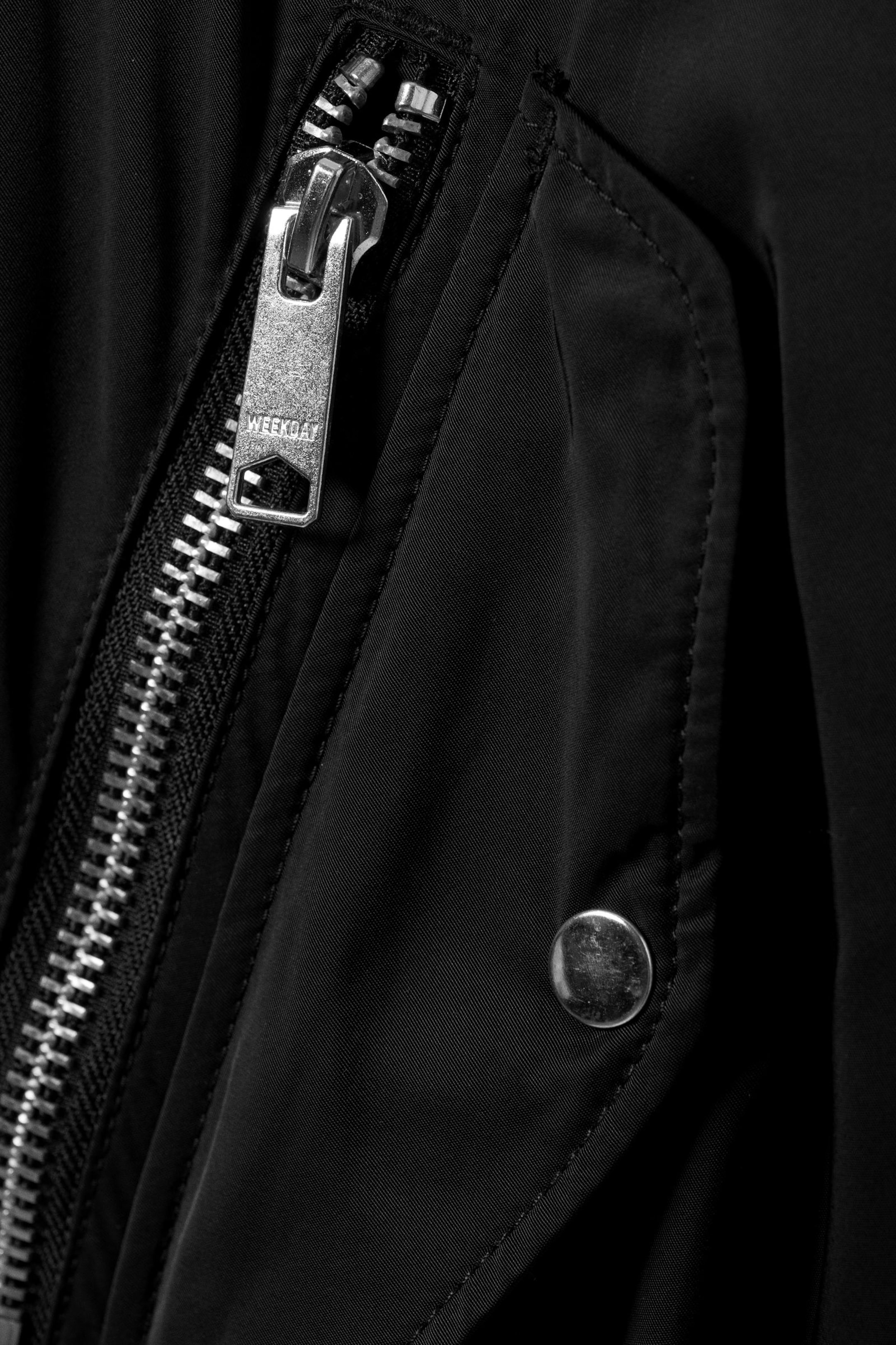 relaxed twill bomber jacket - Black | Weekday WW