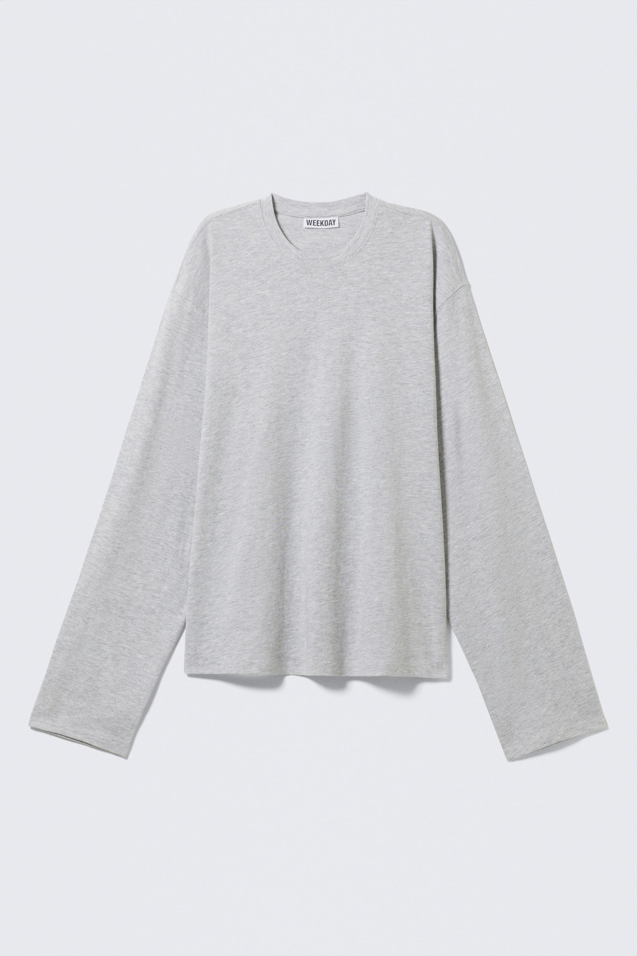 #AFAFAF - Long-Sleeved Boxy Cotton T-shirt - 1