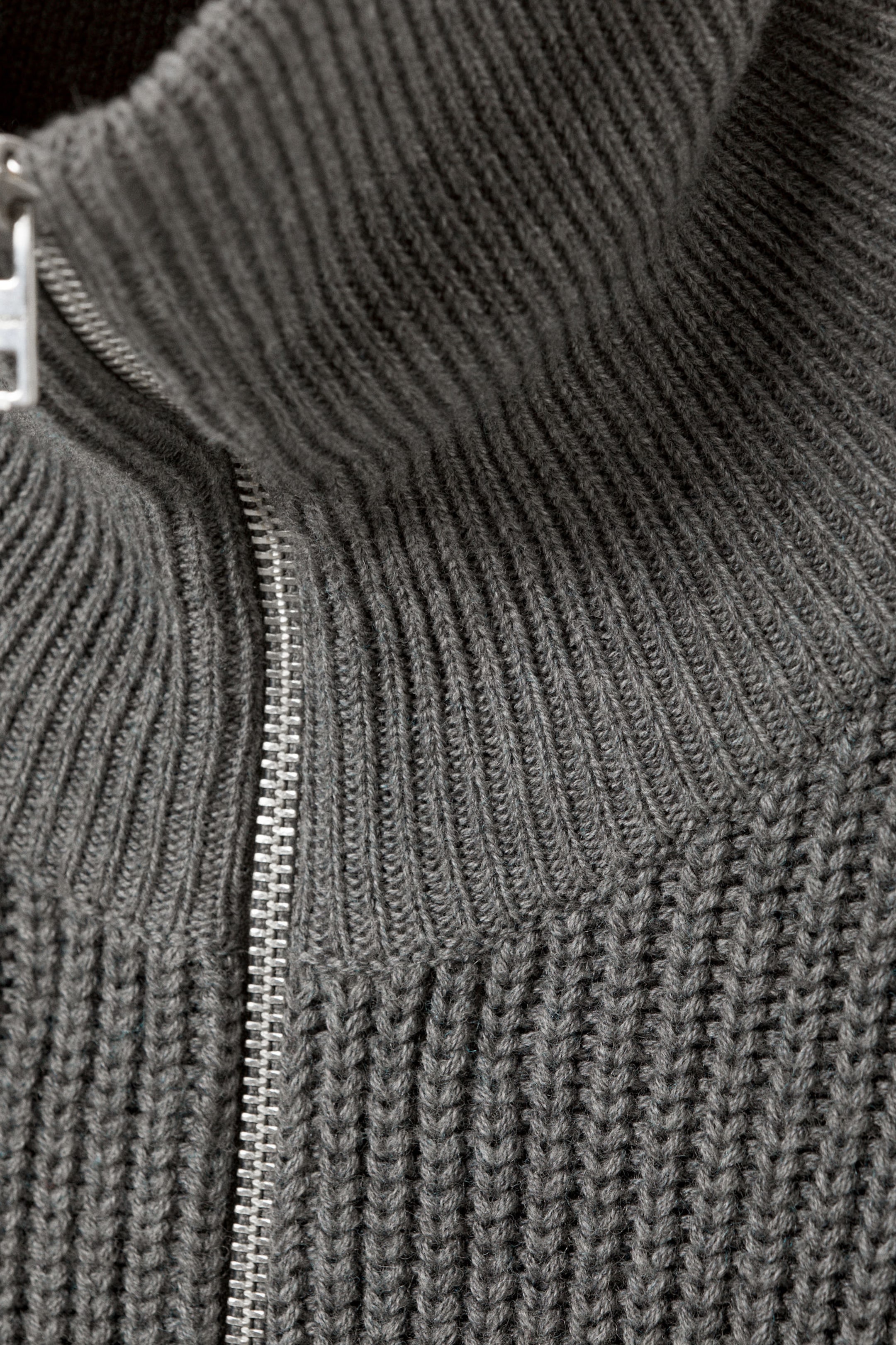 Dark Grey - Wool-Blend Half-Zip Turtleneck Sweater - 3