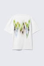 White - Blade Wings - Relaxed Graphic Printed T-shirt - 4