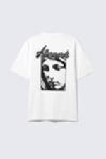 White - Afterwards - Relaxed Graphic Printed T-shirt - 4