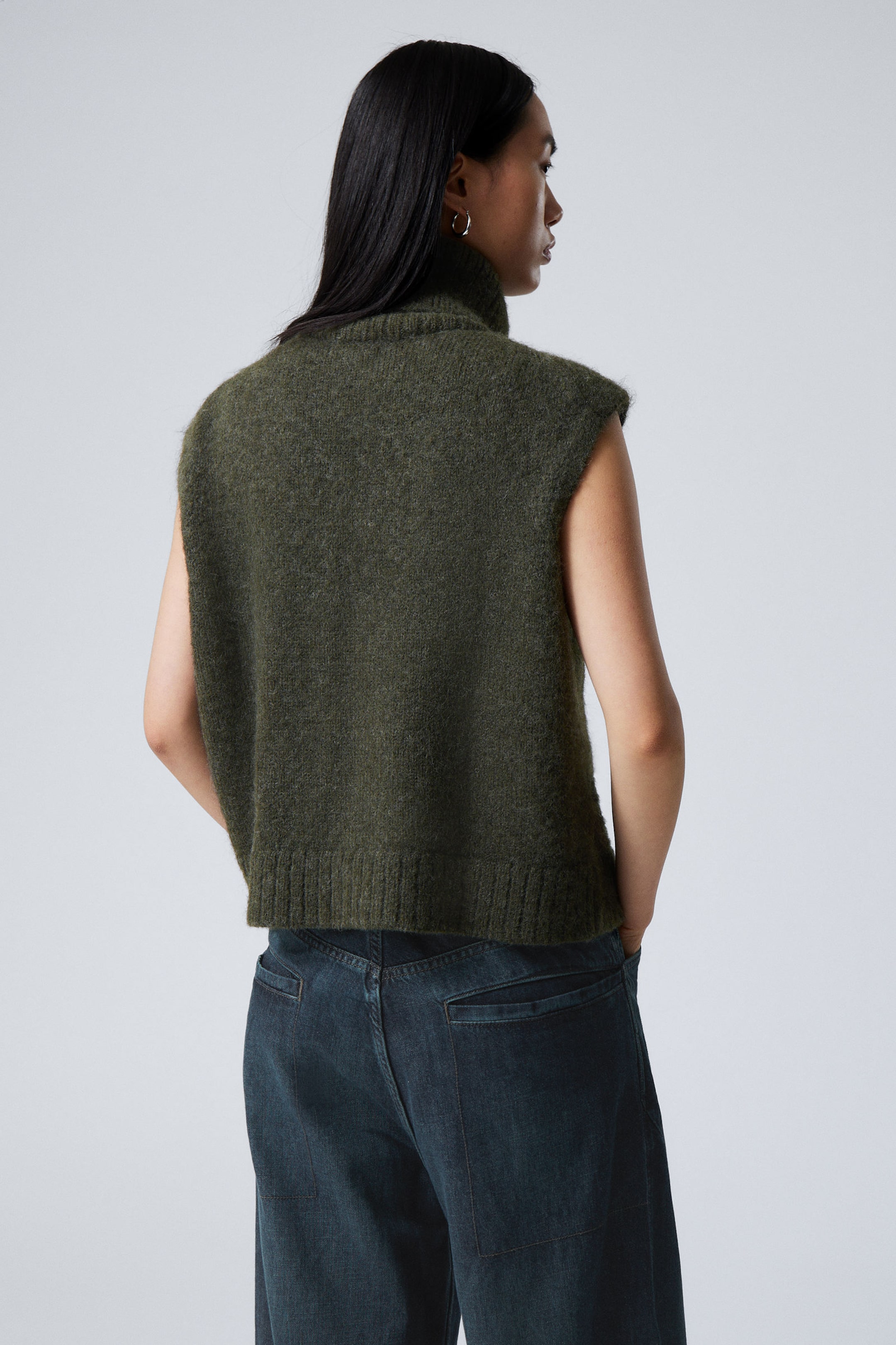 WYM LOOSE AZE ZIP KNIT VEST EX.
