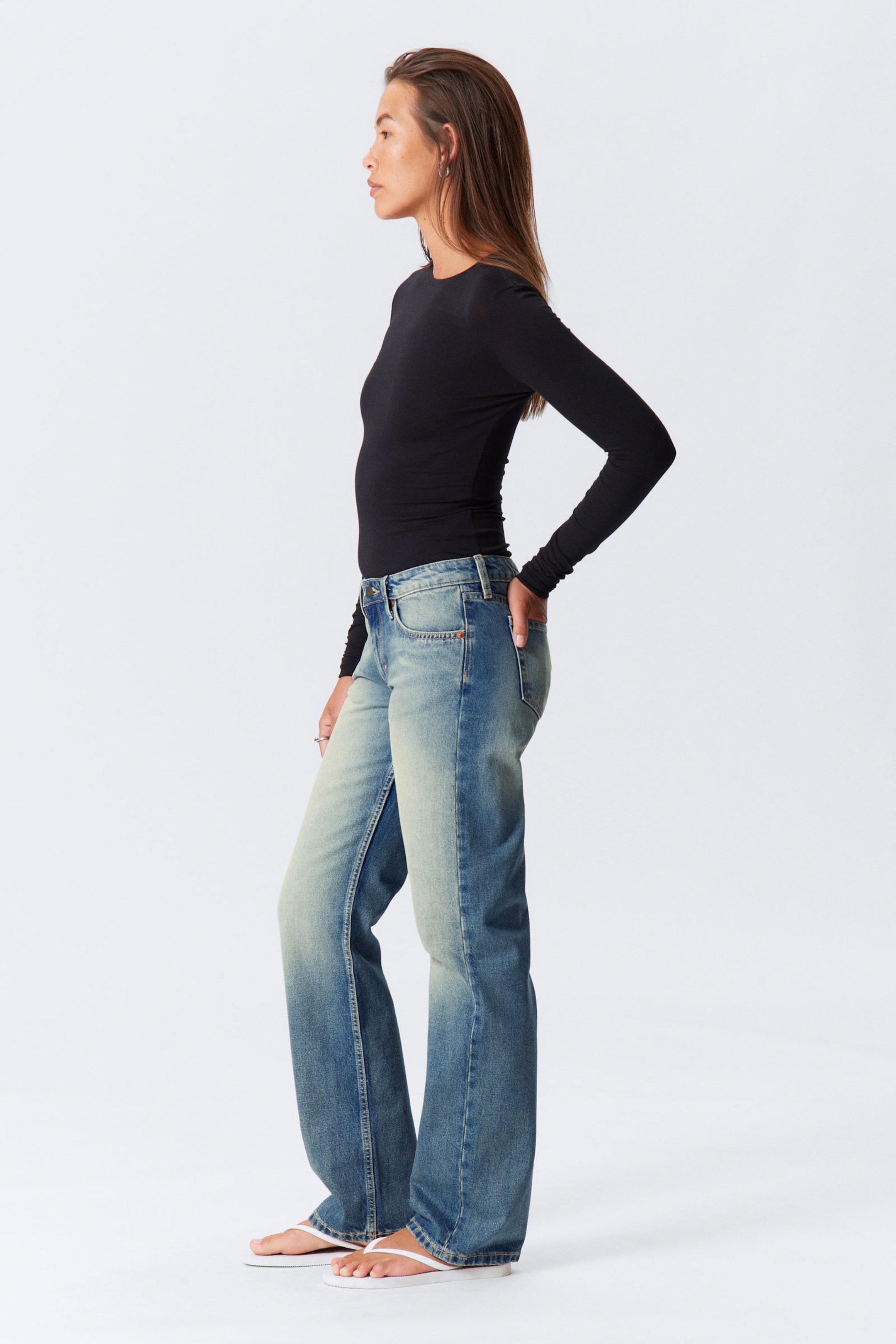 Jackpot Blue - Medium Blue - Arrow Low Rise Regular Straight Leg Jeans - 2
