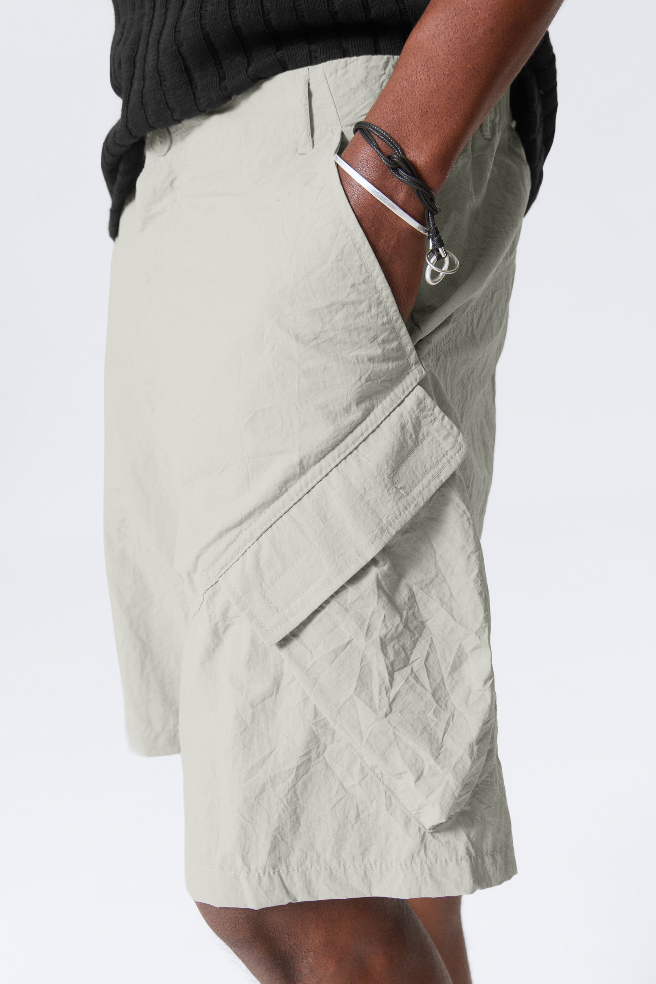 Light Dusty Grey - Tilted Relaxed Cargo Shorts - 2