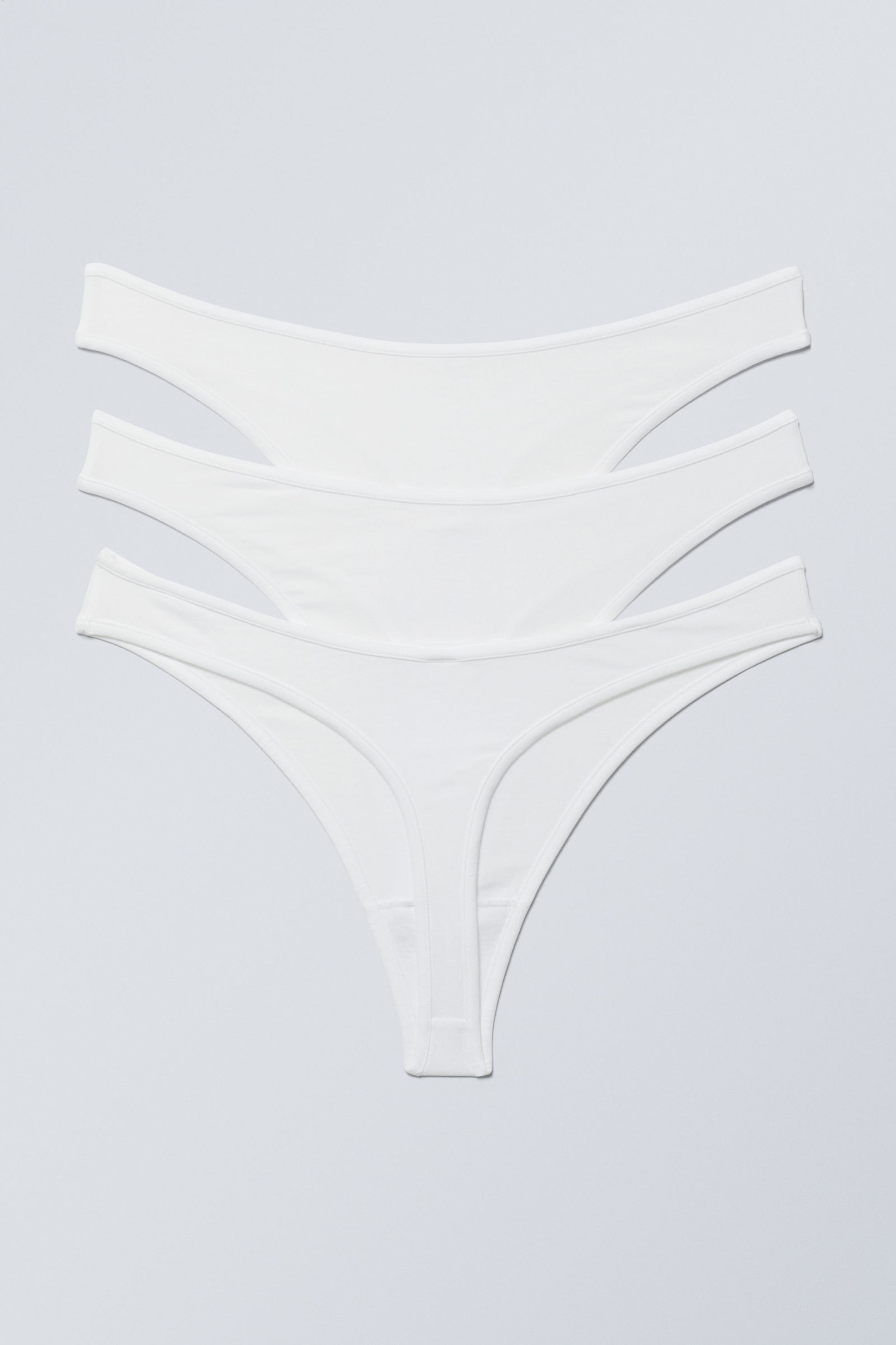 White - 3-pack Jade Cotton Thong - 1