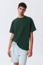 Dunkelgrün - Schweres Oversized-T-Shirt - 0