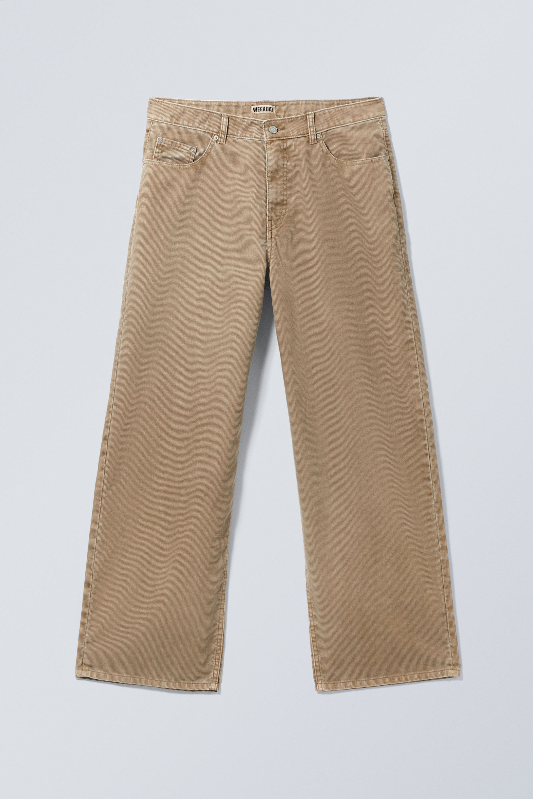 Washed Beige - Astro Loose Baggy Corduroy Trousers - 5