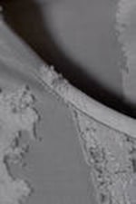 Grey Jacquard - Fitted Long-Sleeve Jacquard Top - 5