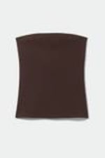 Dark brown - Tania Rib Tube Top - 0