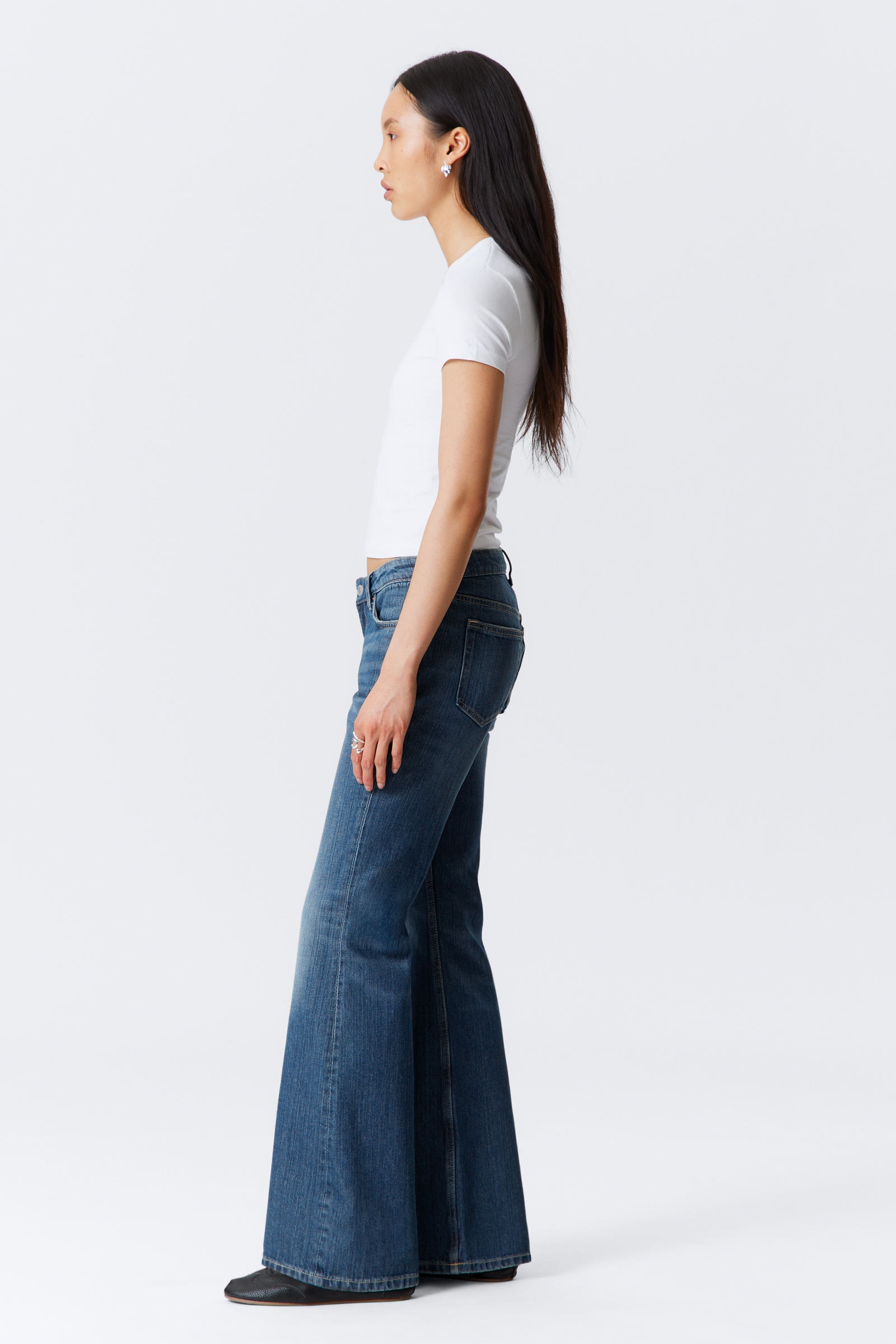 nova low rise slim bootcut leg jeans - Mine Blue - Medium nova low rise slim bootcut leg jeans - Mine Blue - Medium