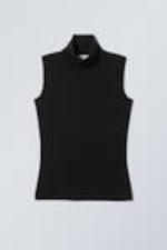 Black - Lykke Turtleneck Tank Top - 2