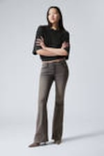 #5B5C5F - Flame Low Waist Slim Flared Leg Jeans