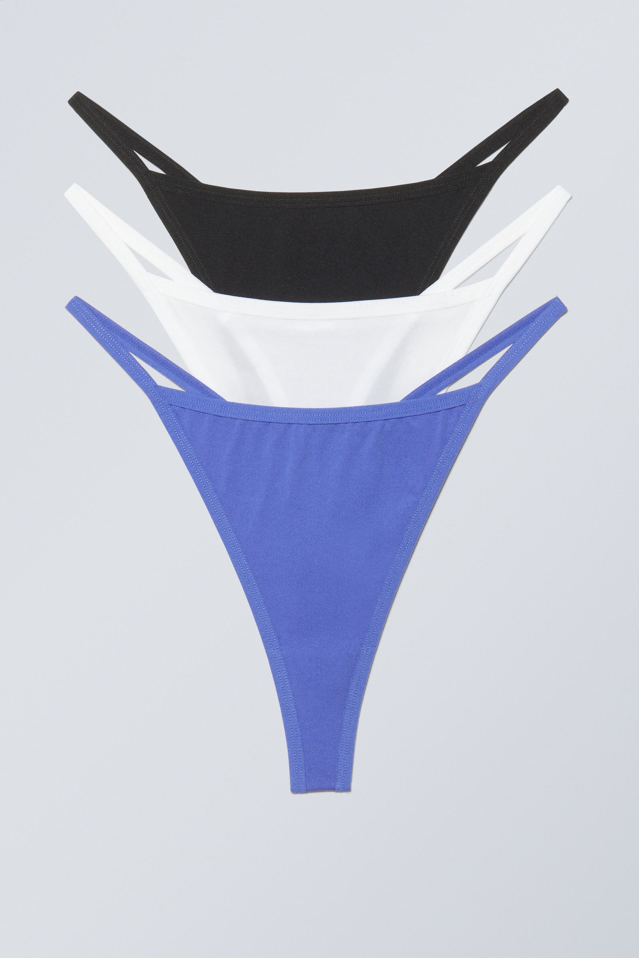 White Black Blue - 3-pack Soul Tanga Thong - 0