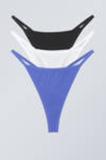 White Black Blue - 3-pack Soul Tanga Thong - 0