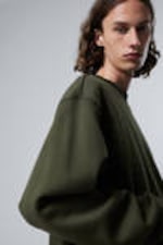 Dark Khaki Green - Relaxed Heavyweight Sweatshirt - 1