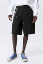 Black - Loose Workwear Twill Shorts - 1