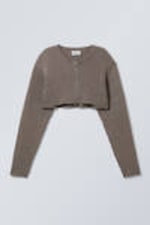 Dunkles Taupe - Bolero-Strickjacke Bell - 0