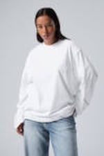 Weiß - Oversized-T-Shirt mit langen Ärmeln - 0