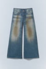 Grime Blue - Poser Regular Waist Loose Wide Jeans - 0