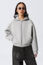 #AFAFAF - Oversized Scuba Zip-Hoodie