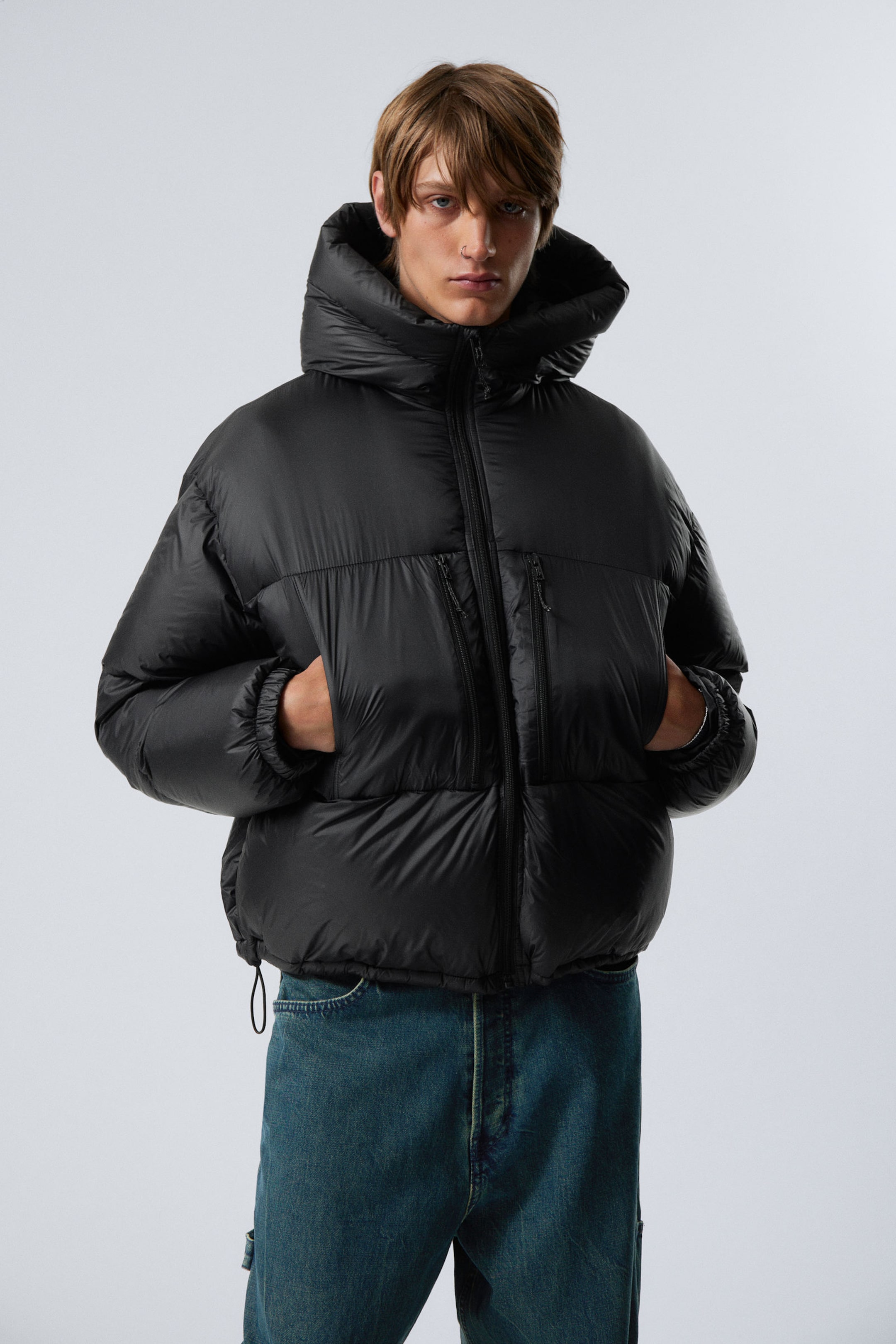 Hooded down puffer coat online