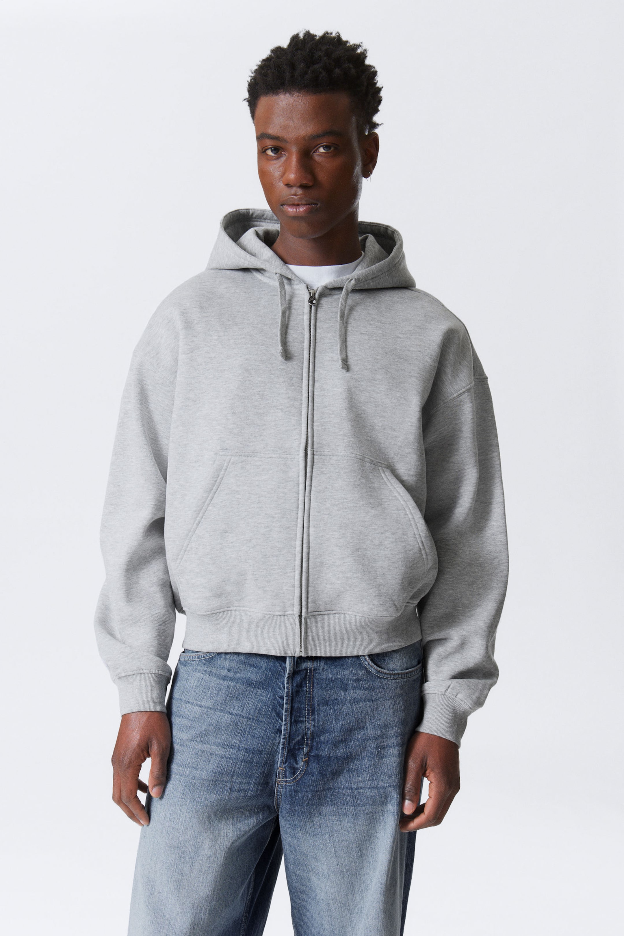 #A5A5A5 - Boxy Midweight Zip Hoodie - 2