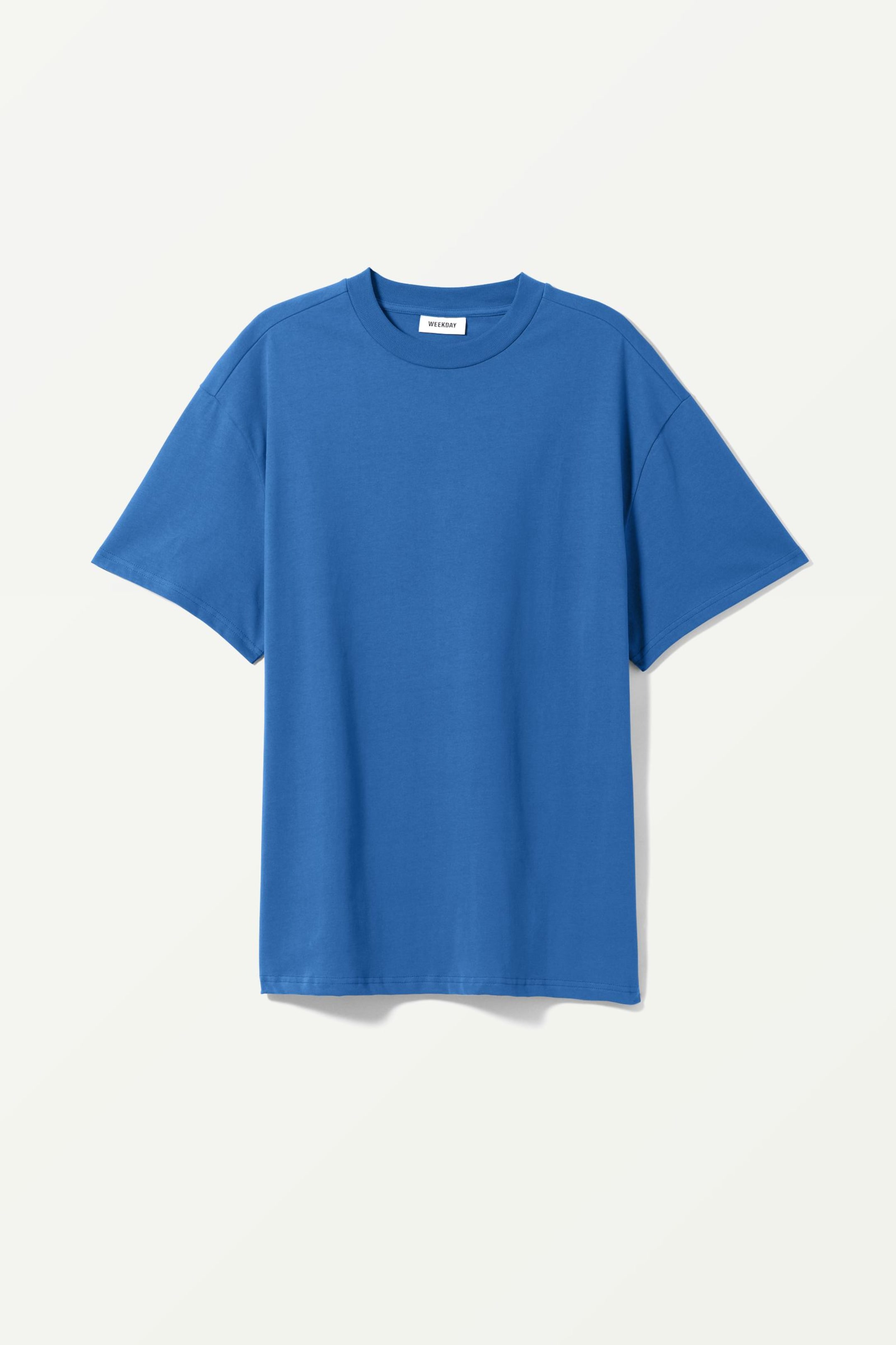 Blue - Great Oversized Kraftig T-shirt - 0