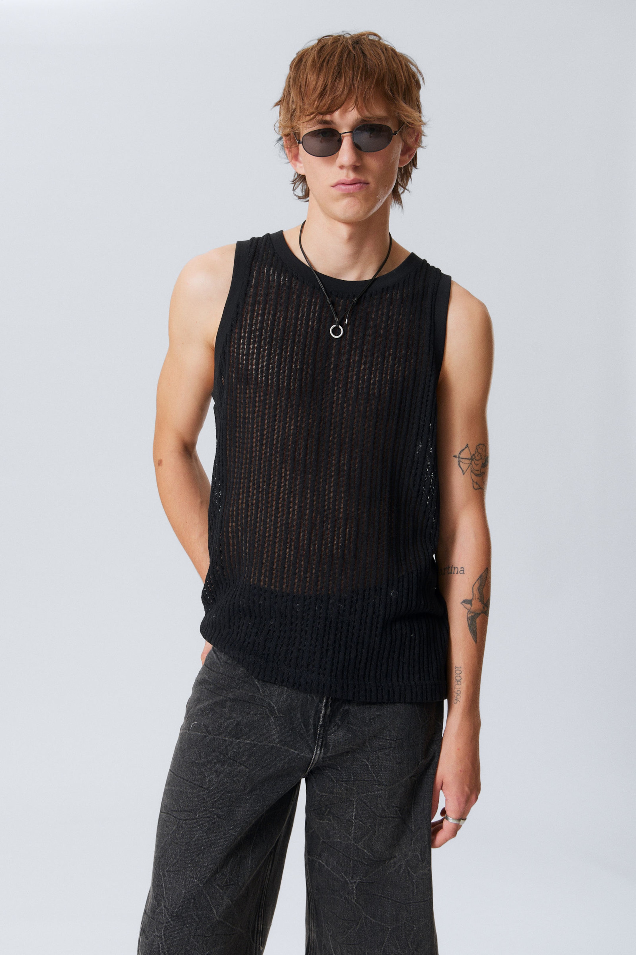 #272627 - Loose Fit RibKnitted Tank Top - 1