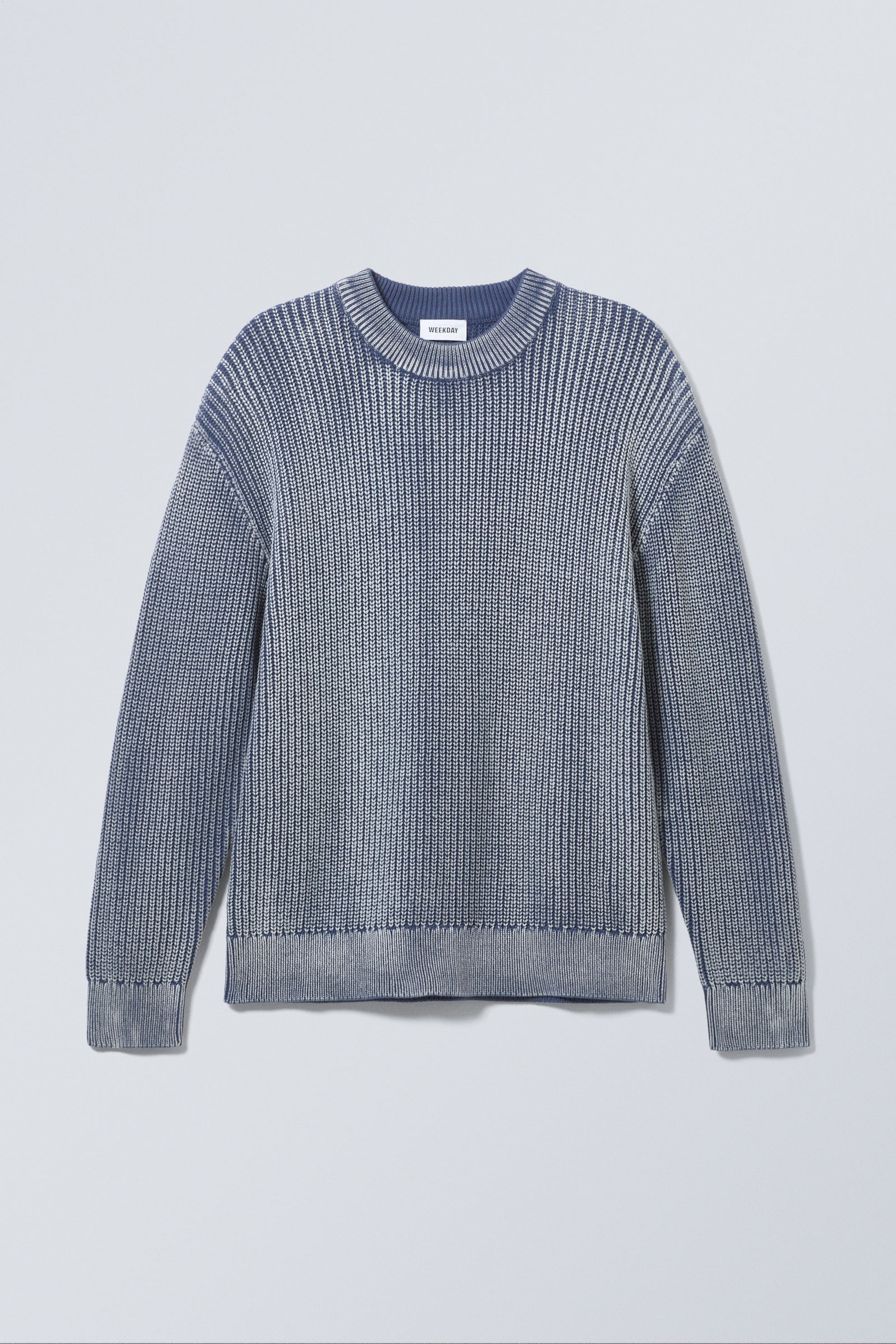 Two-Tone Blue - Regular Heavy Knit Sweater - 0