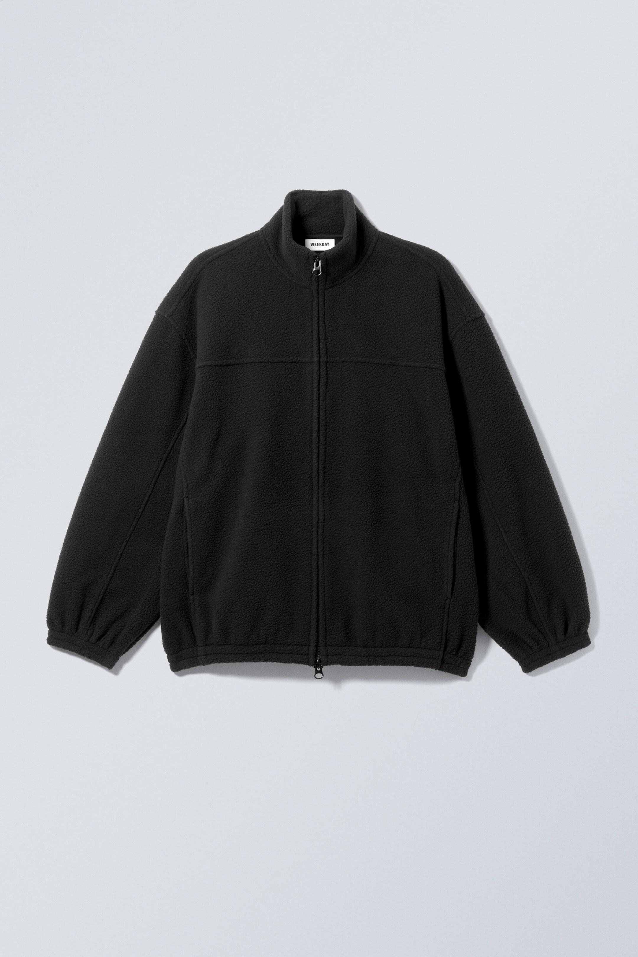 Black fleece zip up jacket sale