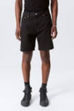 Black - Space Relaxed Denim Shorts - 1