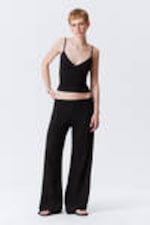 Black - V-neck Cotton Singlet - 1