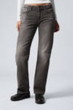 Mine Grey - Mellangrå - Arrow Low Waist Regular Straight Leg Jeans - 1