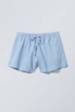 Light Blue - Wide Washed Pull-on Shorts - 0