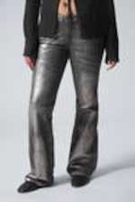 Metallisches Grau - Nova – Schmale Bootcut-Jeans mit Metallic-Effekt - 1