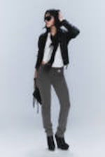#666B75 - Sleezie Low Waist Skinny Jeans
