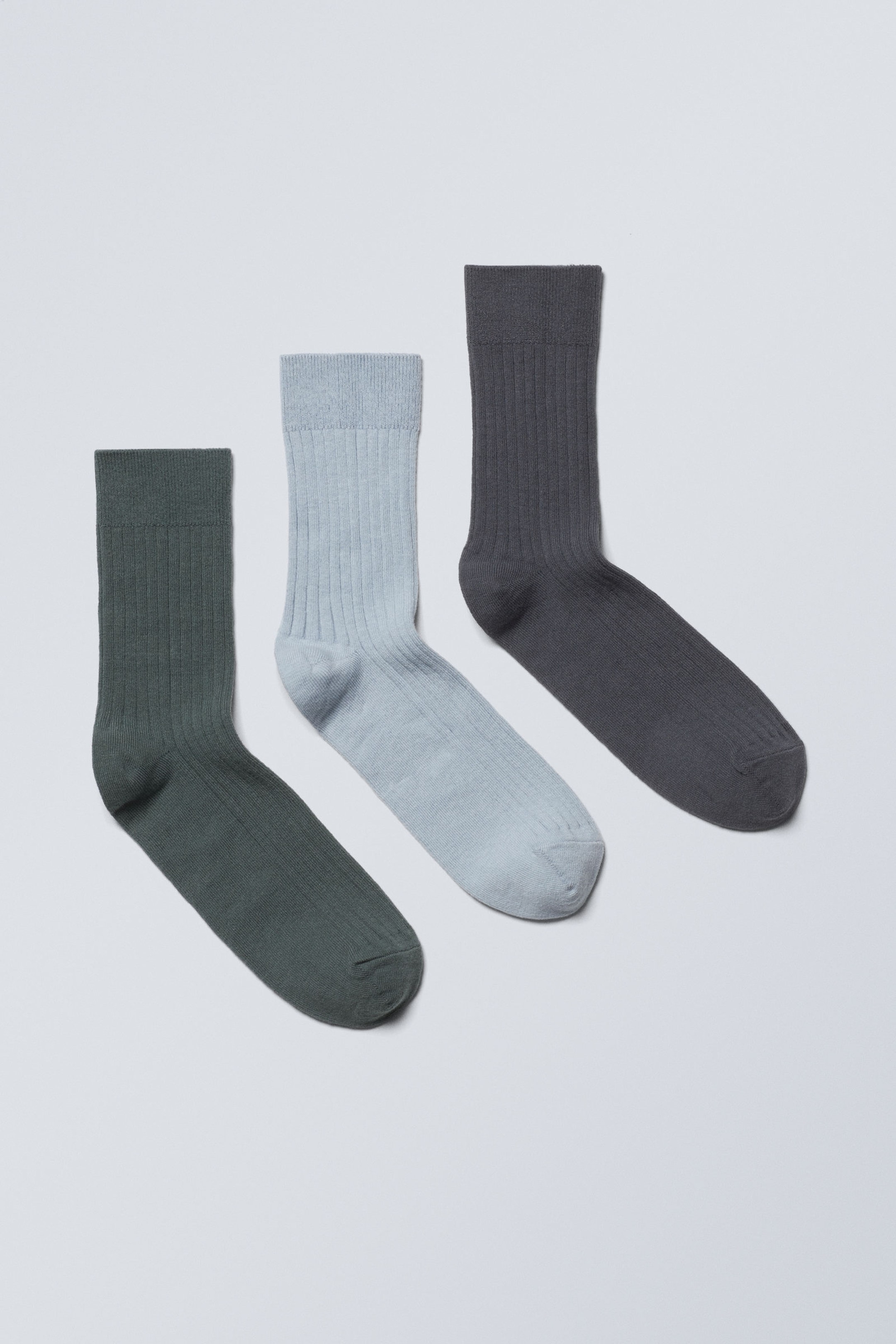 Petrol, Dusty Blue, Black - 3-pack Selma Socks - 0