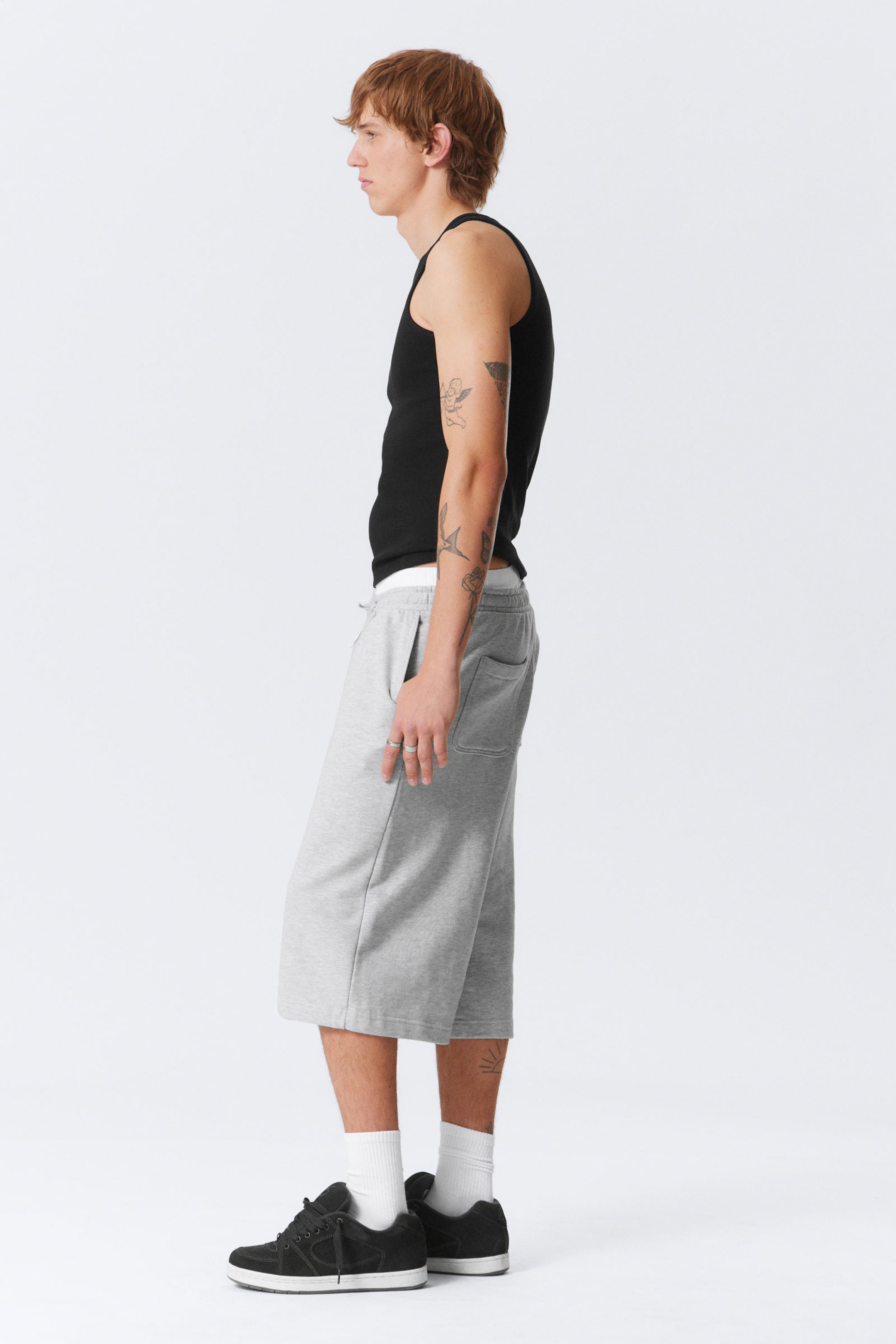 Gråmelerad - Astro lediga terry shorts - 2